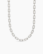 Pavé Chain Necklace in 18K White Gold with Diamonds, 7mm